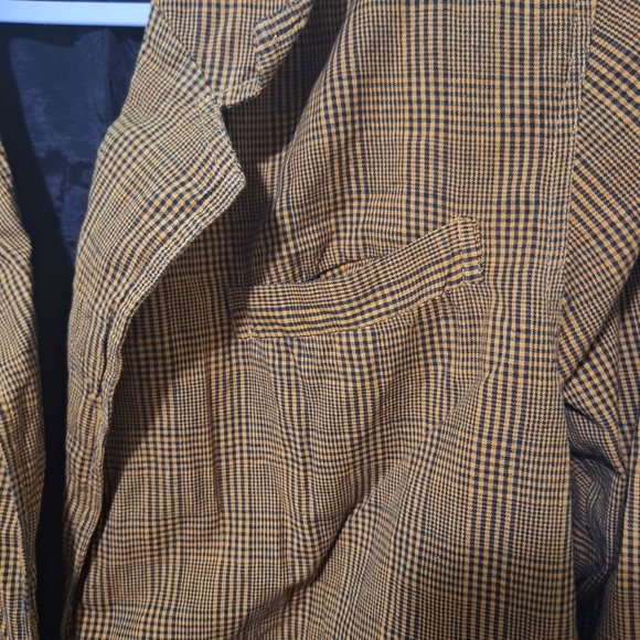 90s Vintage Yellow & Black Plaid Blazer by Pinky Play Clothing Company Size L - Picture 8 of 8